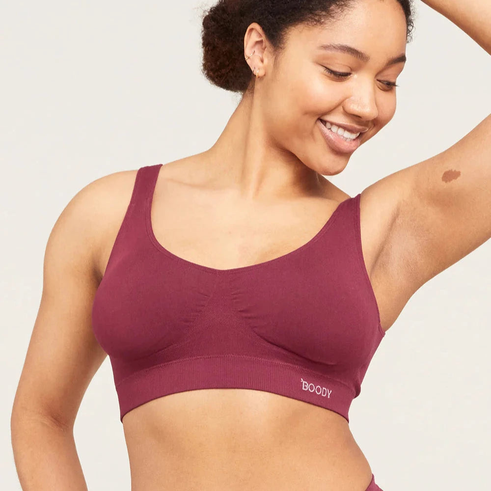 BOODY - PADDED SHAPER CROP BRA IN PLUM