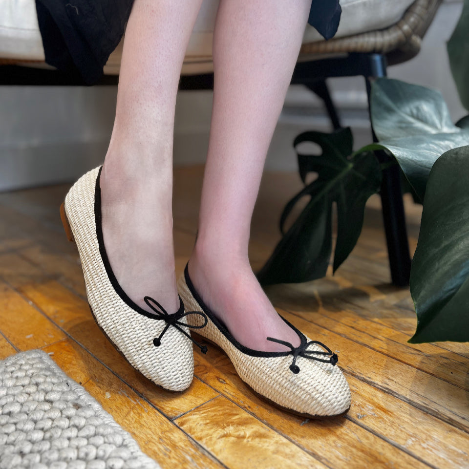 SISTER X SOEUR ELLE FLAT IN BEIGE RAFFIA - Main Image