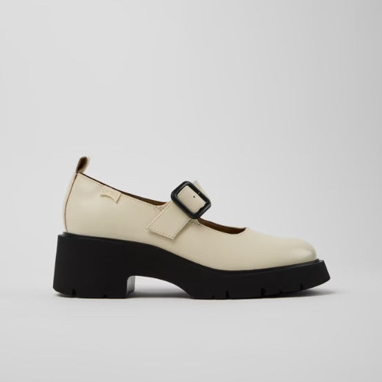 Pix Mary Jane Flat in White by Camper