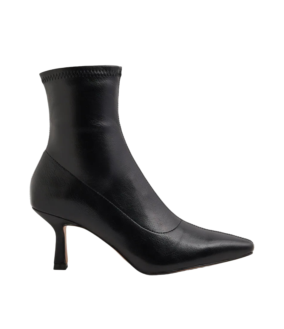 MOLLINI - AUDRY TUMBLE ANKLE BOOT IN BLACK SYNTHETIC LEATHER