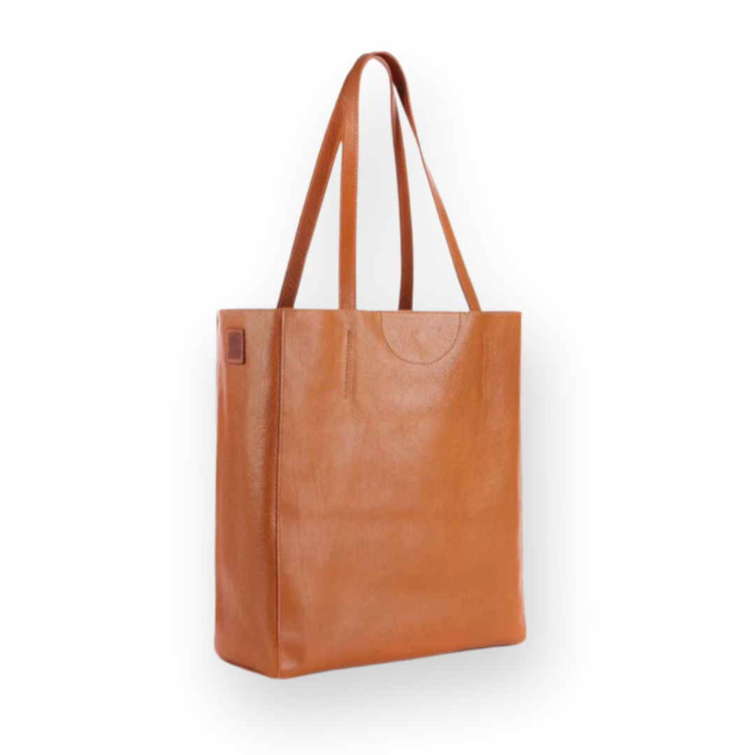 BRAVE LEATHER - GIOVANA TOTE IN TAN LEATHER