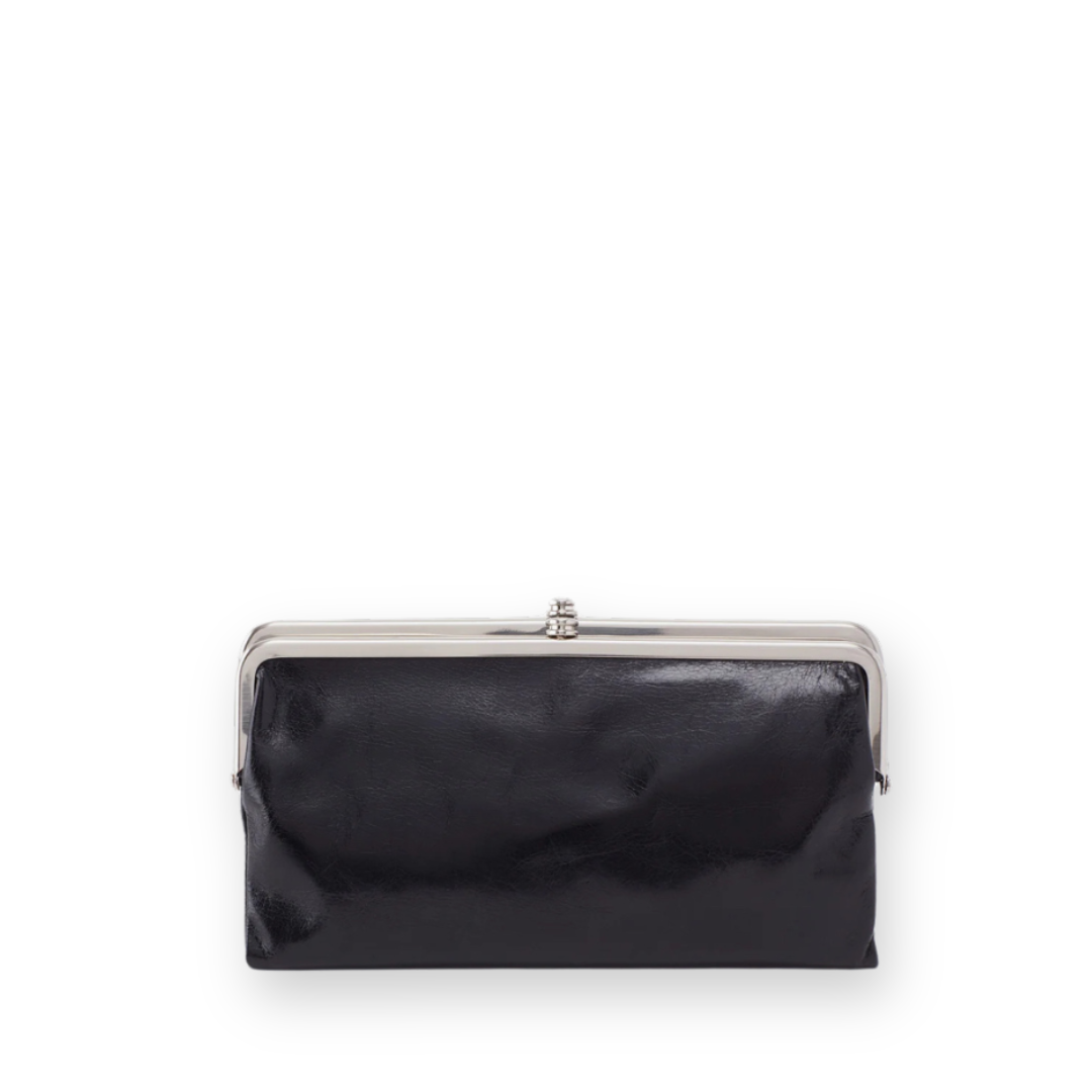 HOBO - LAUREN WALLET IN BLACK POLISHED LEATHER