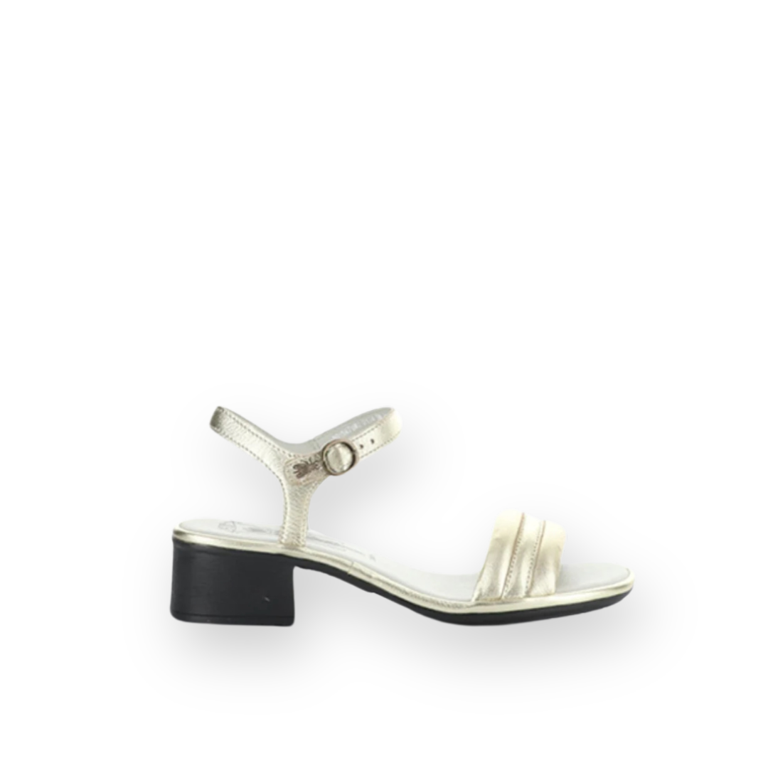 FLY LONDON - EIVA SANDAL IN GOLD METALLIC LEATHER