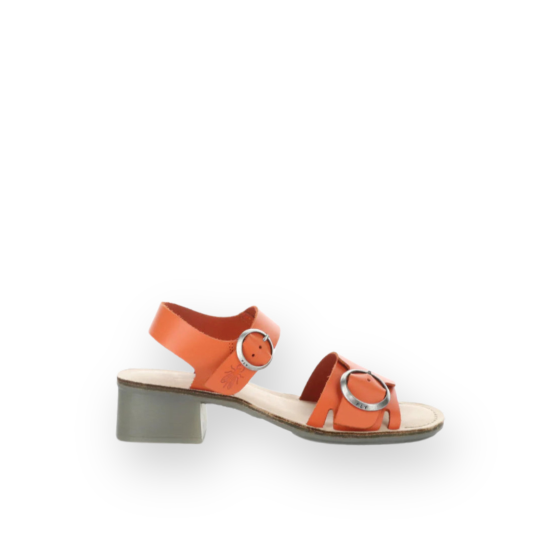FLY LONDON - EBLI SANDAL IN ORANGE LEATHER