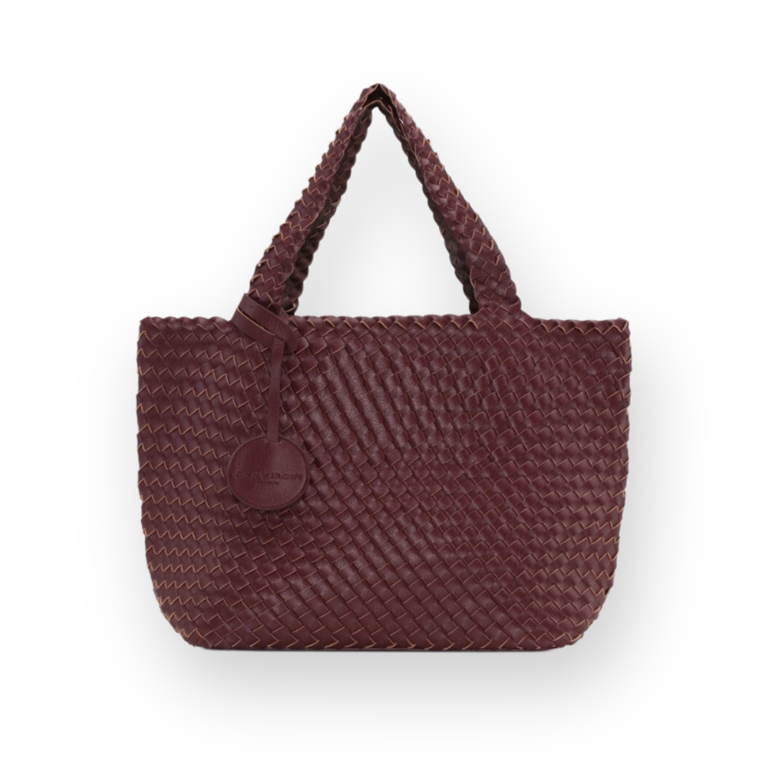 Leather reversible tote cheap