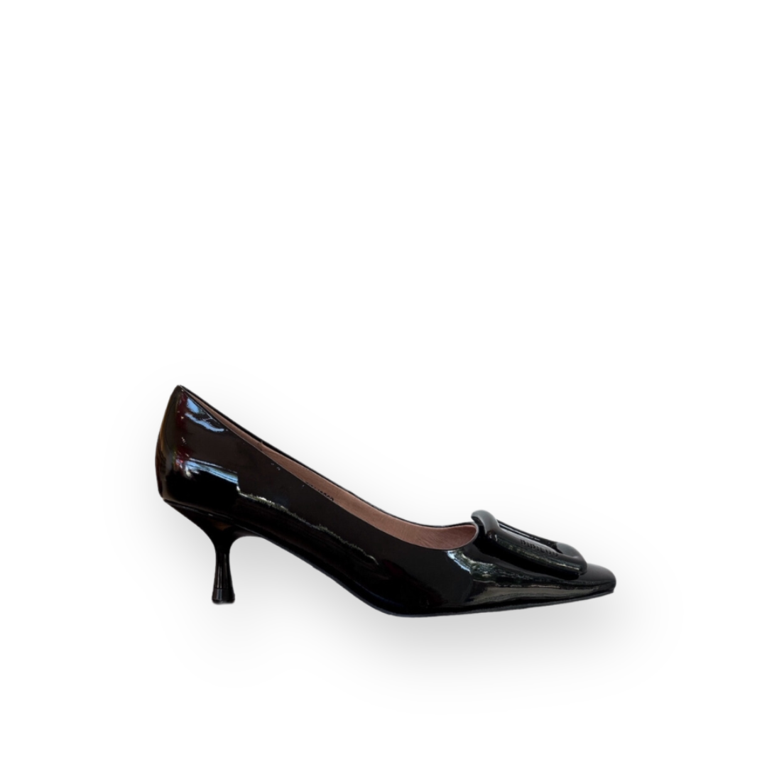 Black patent work shoes discount