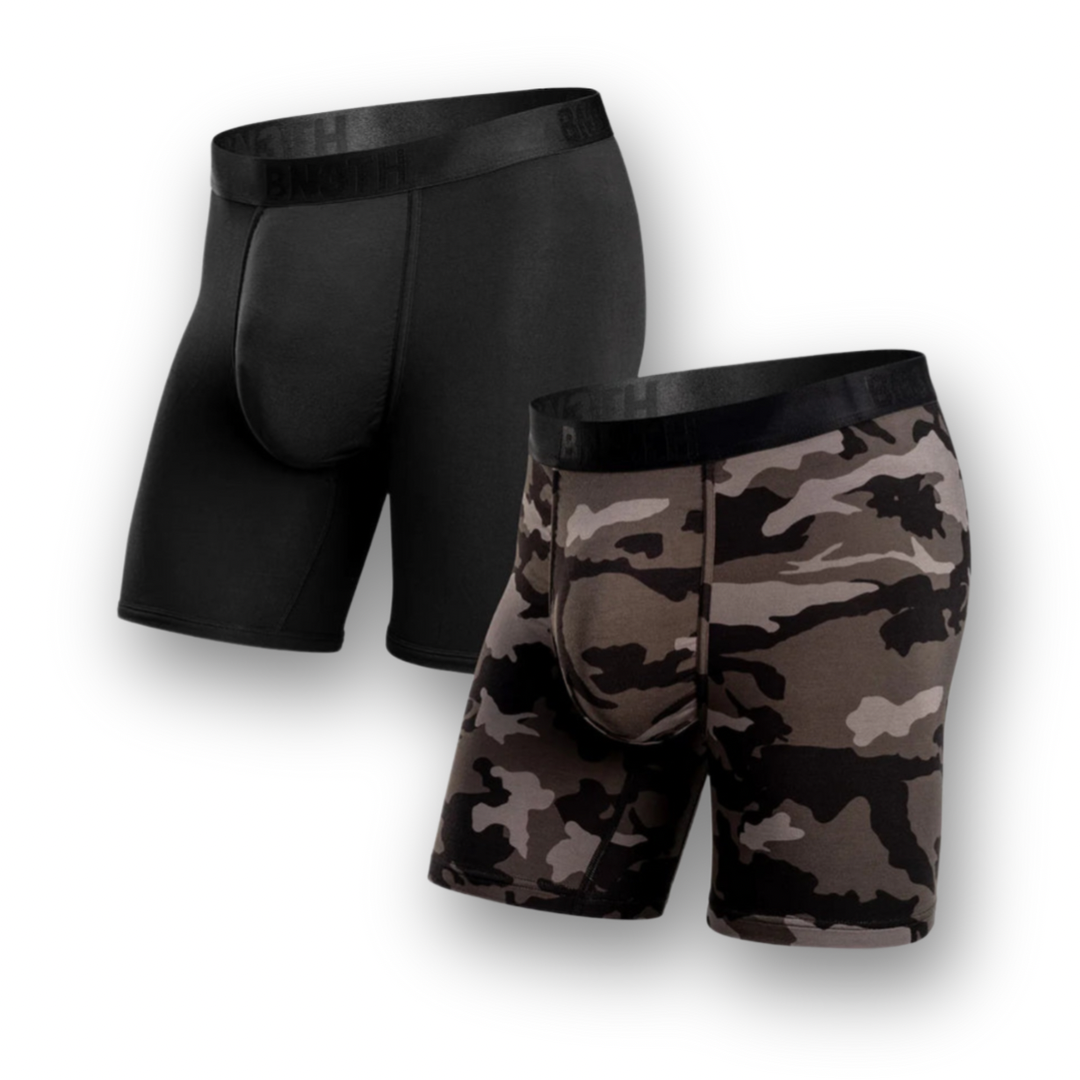 BN3TH - 2 PACK CLASSIC BOXER BRIEF SOLID/PRINT IN BLACK/CAMO COVERT