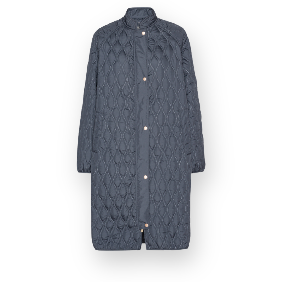 ILSE JACOBSEN - LONG QUILTED05 JACKET IN OMBRE BLUE