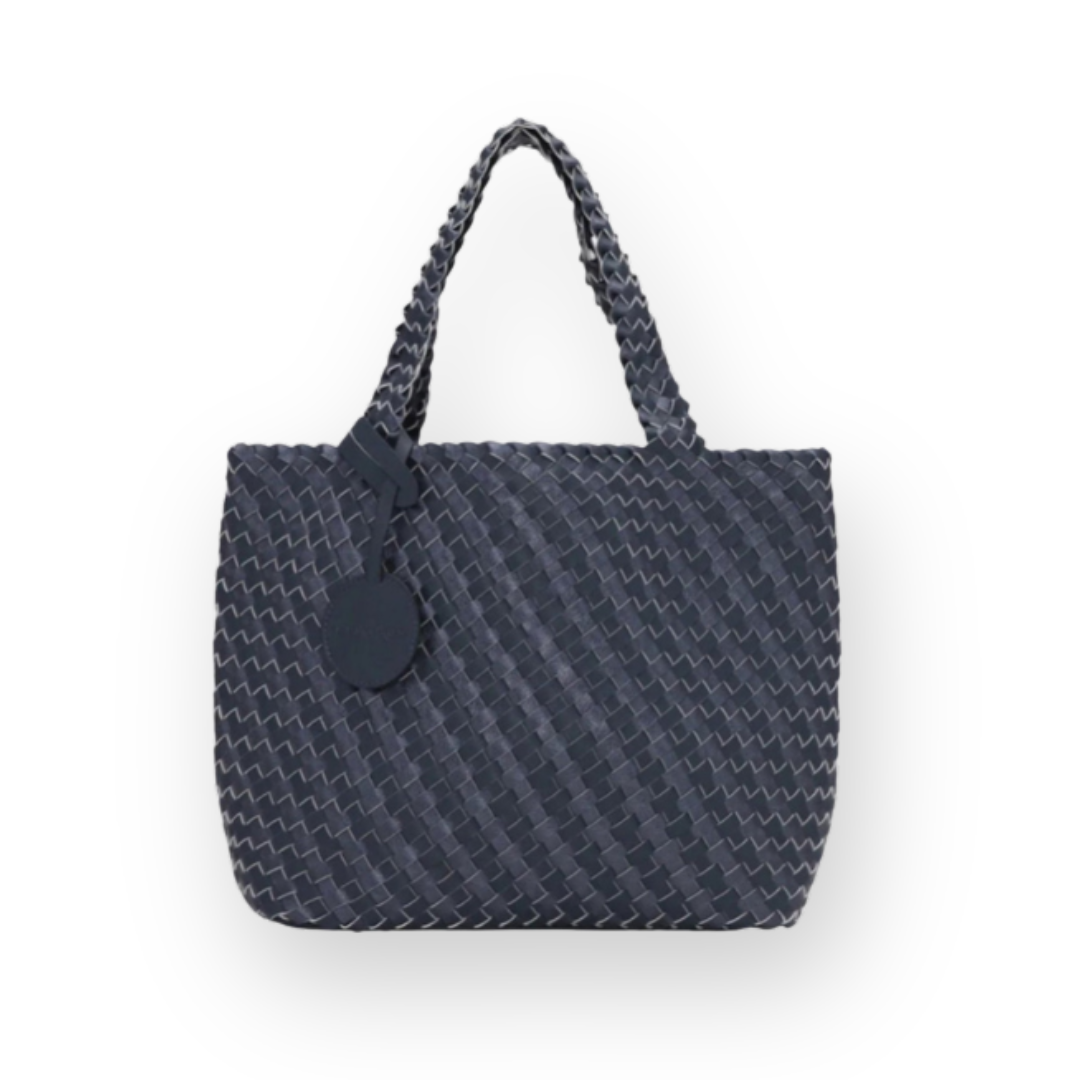 ILSE JACOBSEN - REVERSIBLE TOTE BAG IN OMBRE BLUE METALLIC
