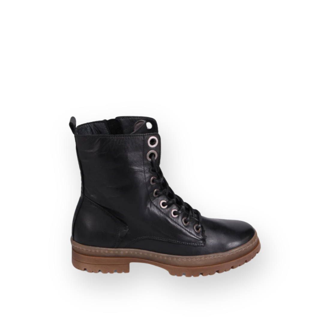 MIZ MOOZ - ARCADIA LACE UP BOOT IN BLACK LEATHER