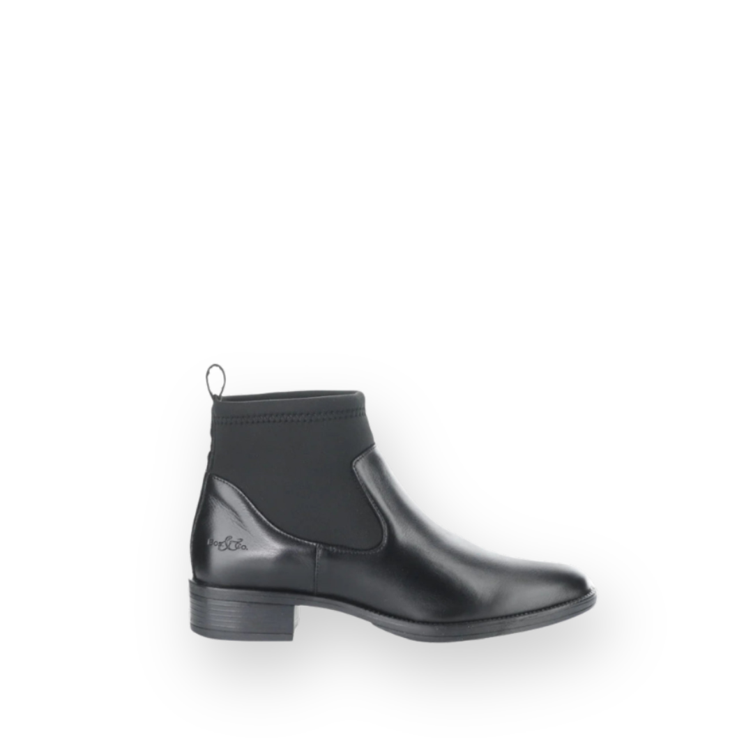 BOS & CO - ALIKE BOOTIE IN BLACK LEATHER