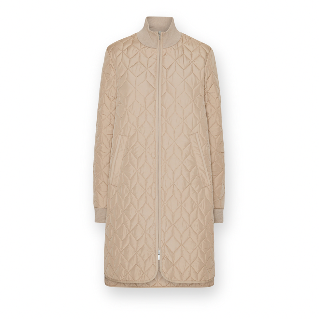 ILSE JACOBSEN - LONG PADDED QUILTED06 COAT IN WHEAT