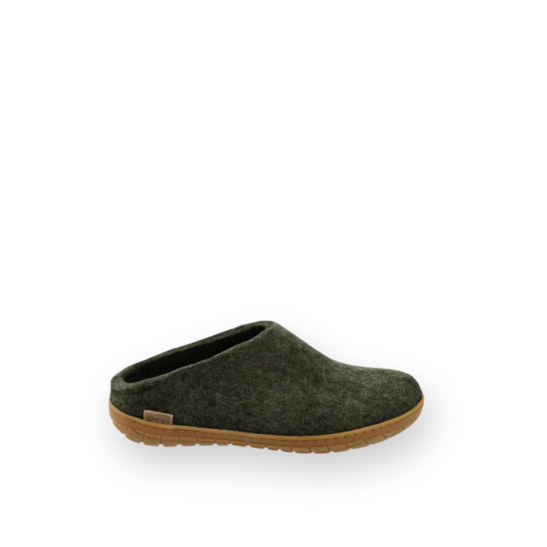 GLERUPS - SLIP ON RUBBER SOLE IN FOREST WOOL