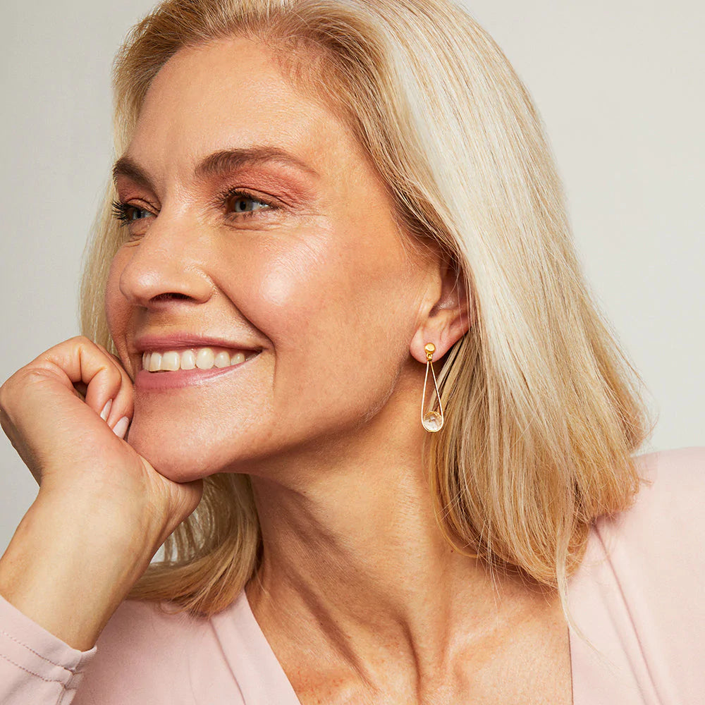 DEAN DAVIDSON MINI IPANEMA EARRINGS IN MORGANITE GOLD the Urban Shoe Myth