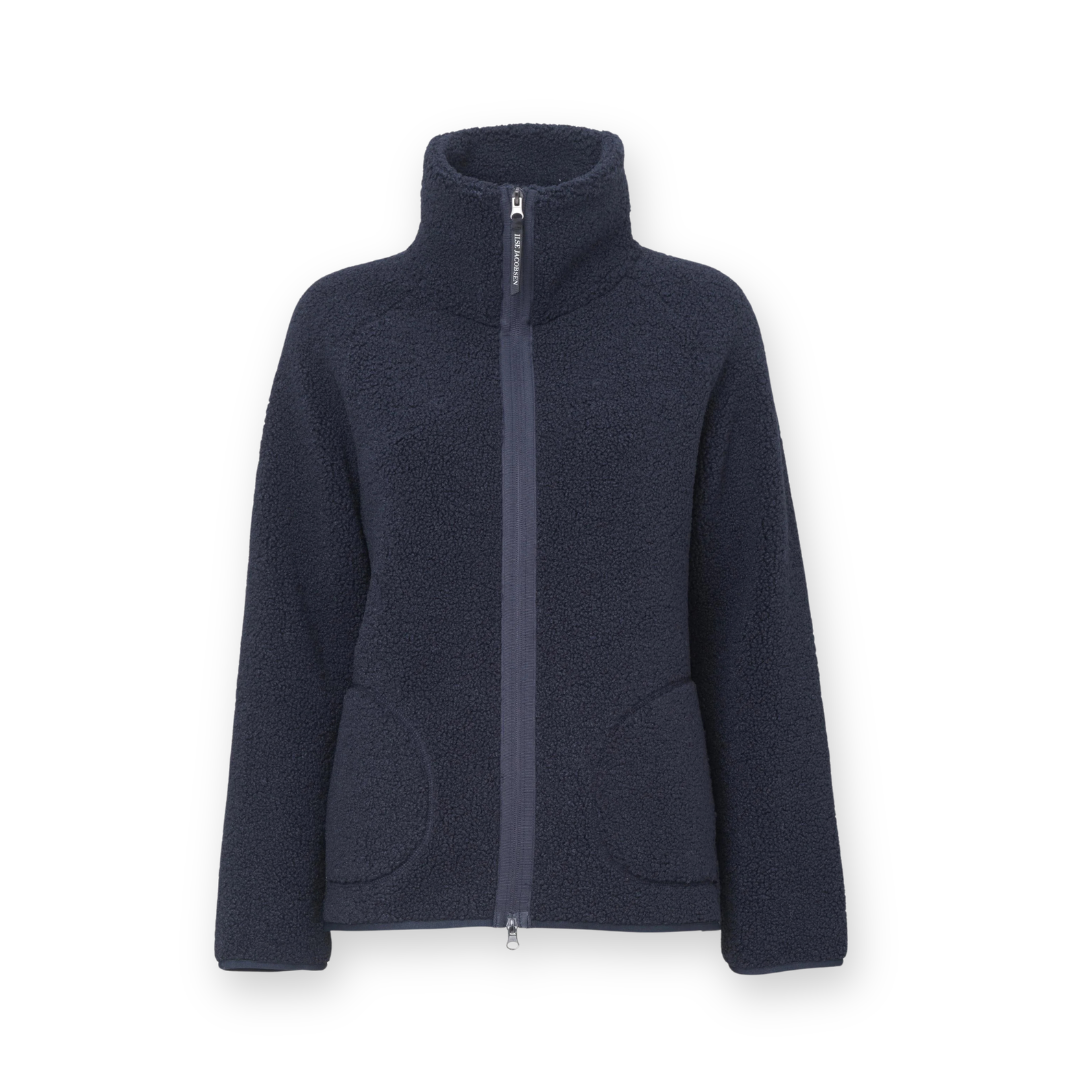 ILSE JACOBSEN - SHORT COLLARED JACKET BONDEDOILE02 IN DARK INDIGO FLEECE