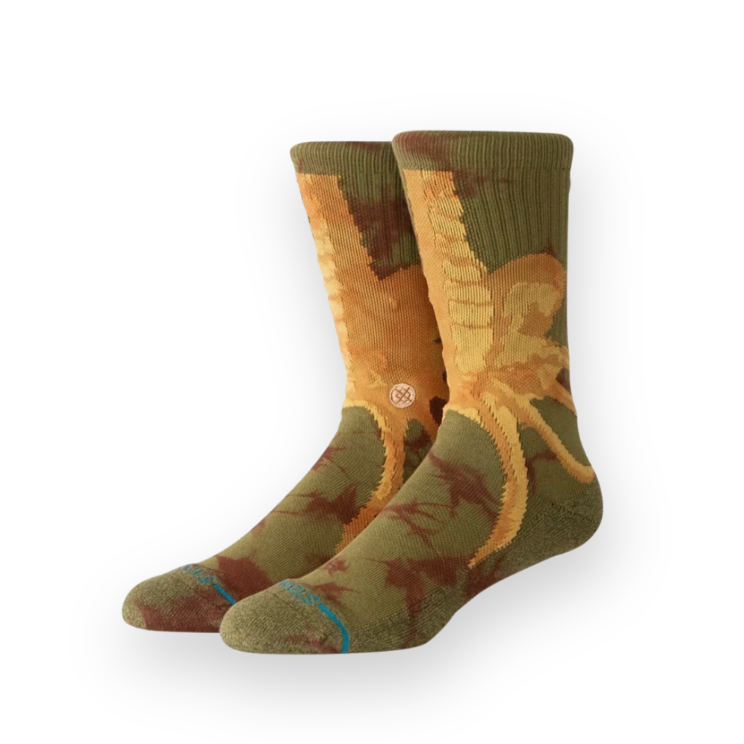 STANCE - ALIEN FACE HUGGER CREW SOCK IN BROWN
