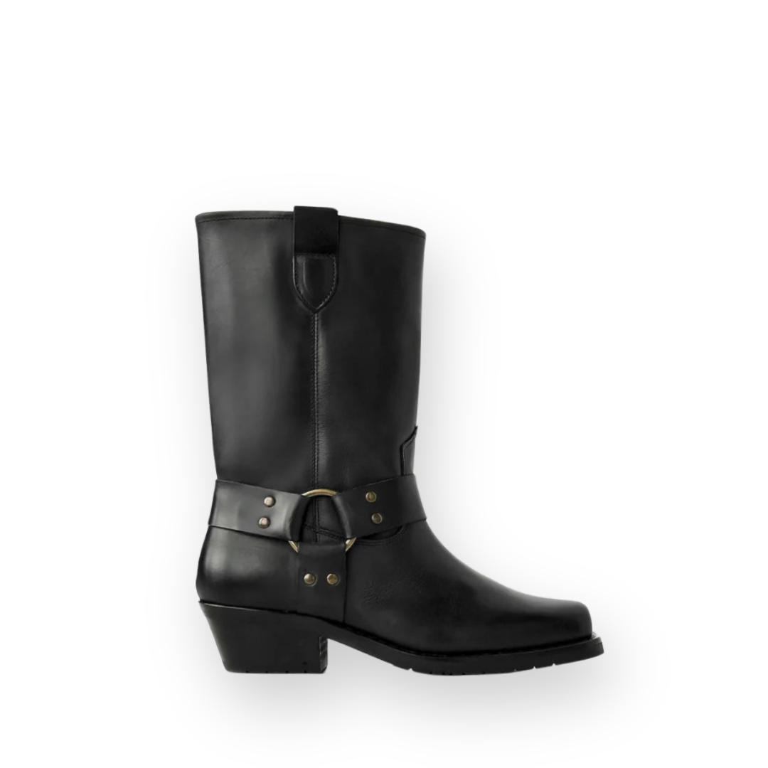 SISTER X SOEUR - SUTTON WESTERN BOOT IN BLACK LEATHER