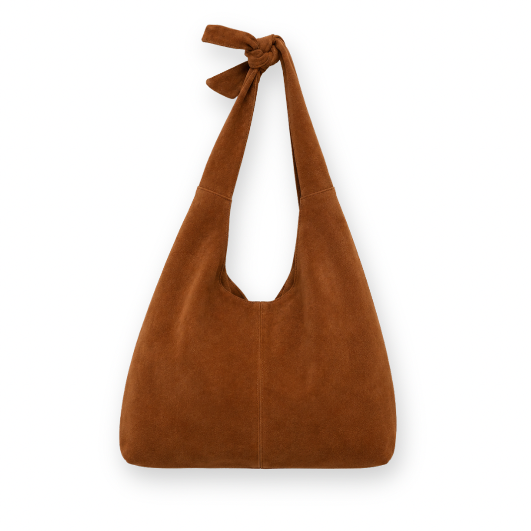 RISA - KNOT TOTE BAG IN TAN SUEDE