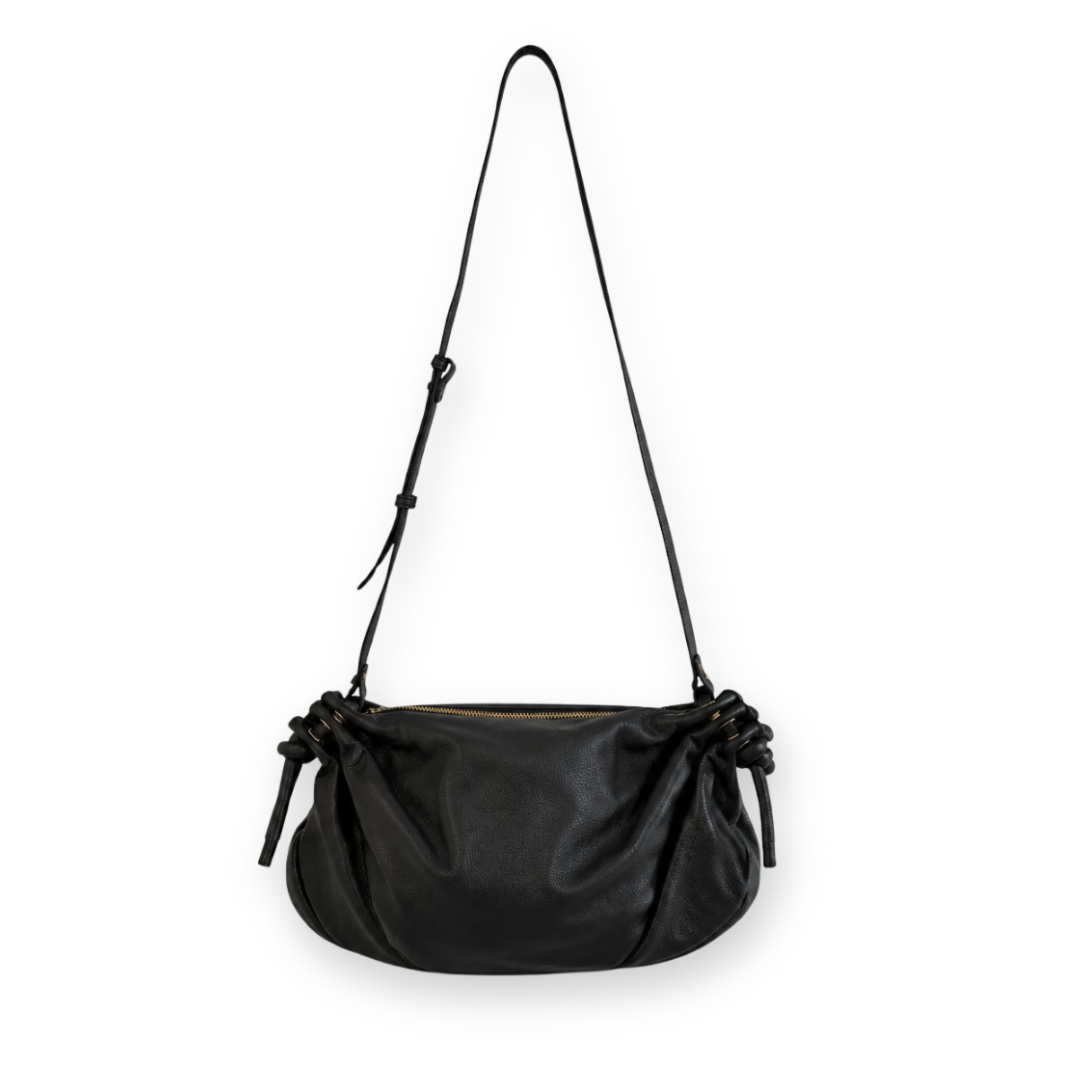 RISA - ARIA CROSSBODY BAG IN BLACK LEATHER