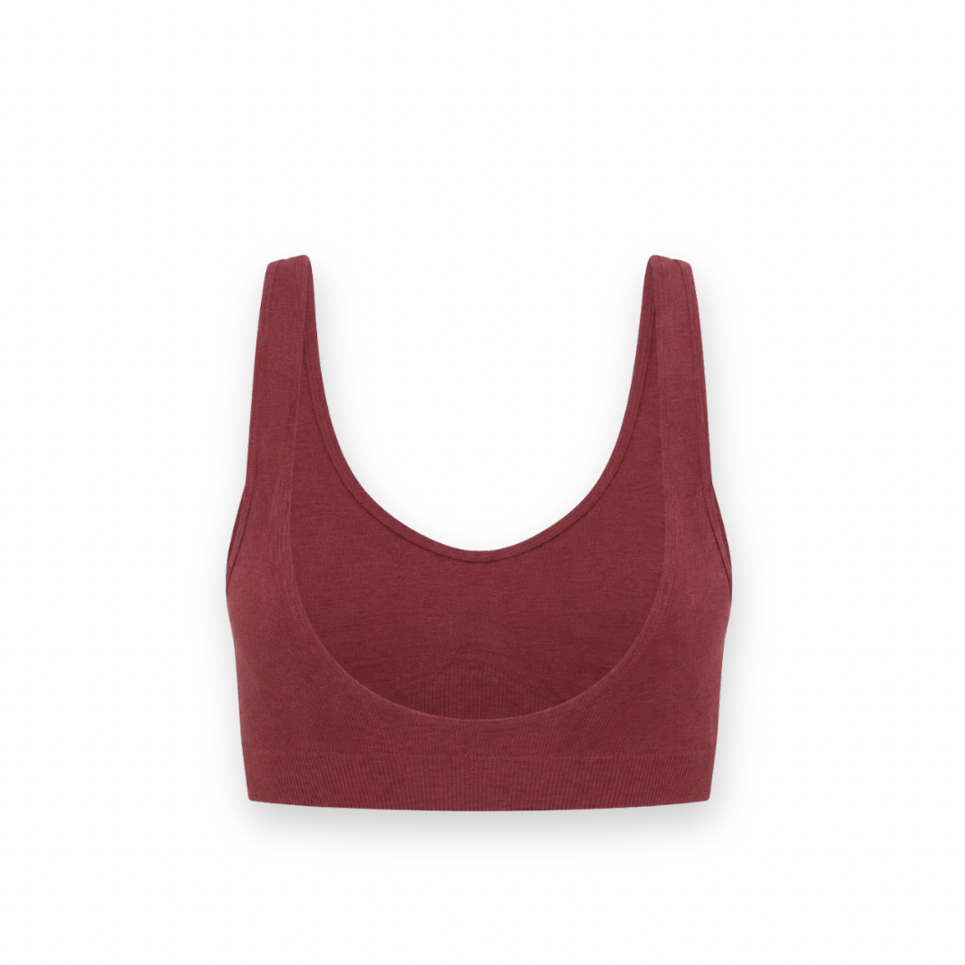 BOODY - PADDED SHAPER CROP BRA IN PLUM