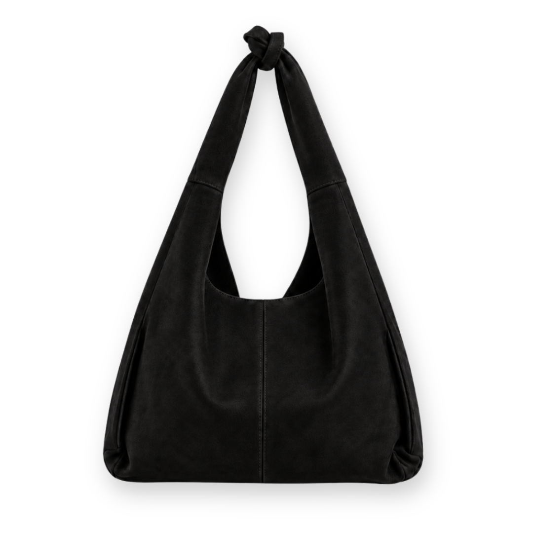 RISA - KNOT TOTE BAG IN BLACK SUEDE