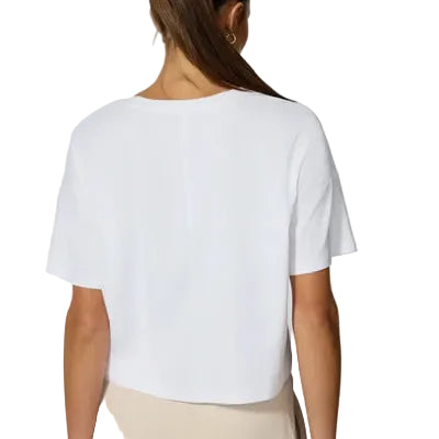 MPG SPORT - BOXY CROPPED PIMA TEE IN BRILLANT WHITE