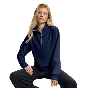 MPG SPORT - DREAMWEAVE LONG SLEEVE QUARTER ZIP IN NAVY BLAZER