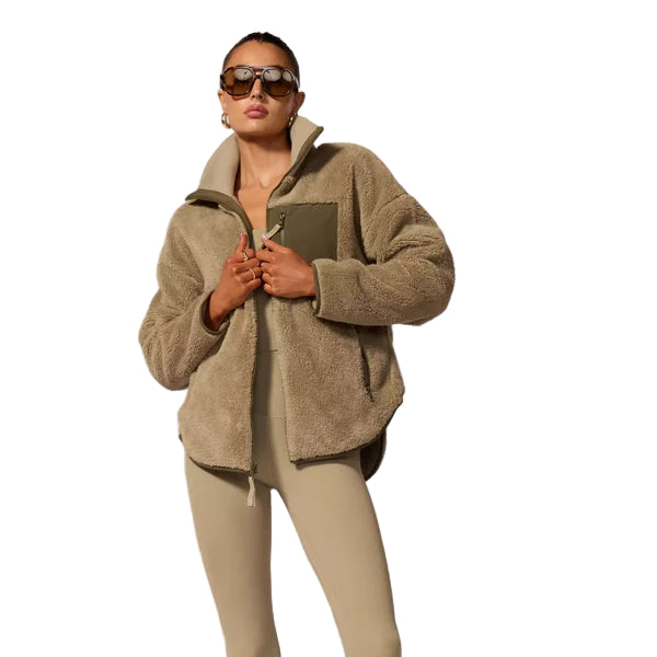 MPG - BERBER JACKET IN SILVER SAGE SHERPA