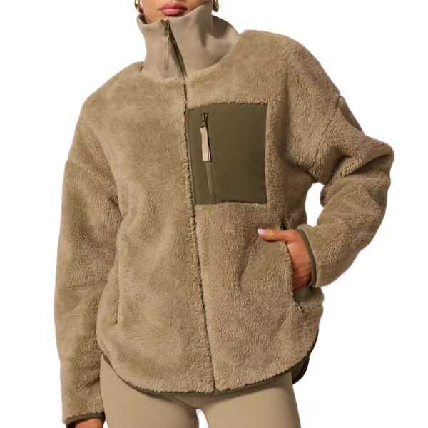 MPG - BERBER JACKET IN SILVER SAGE SHERPA
