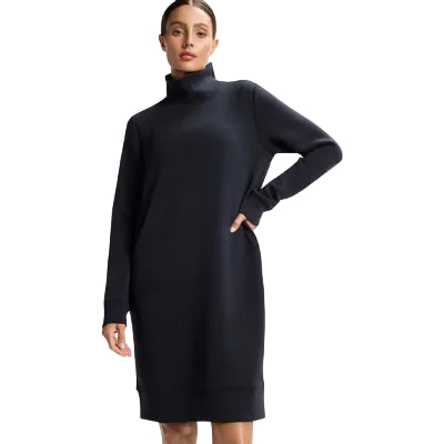 MPG SPORT - DREAMWEAVE LONG SLEEVE MOC DRESS IN BLACK