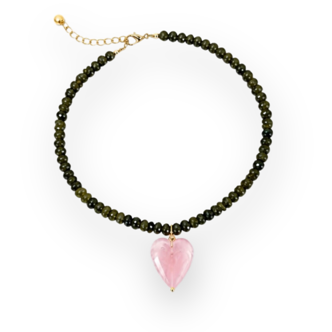 THE SILVER WREN - ASHA BEADED NECKLACE IN GREEN