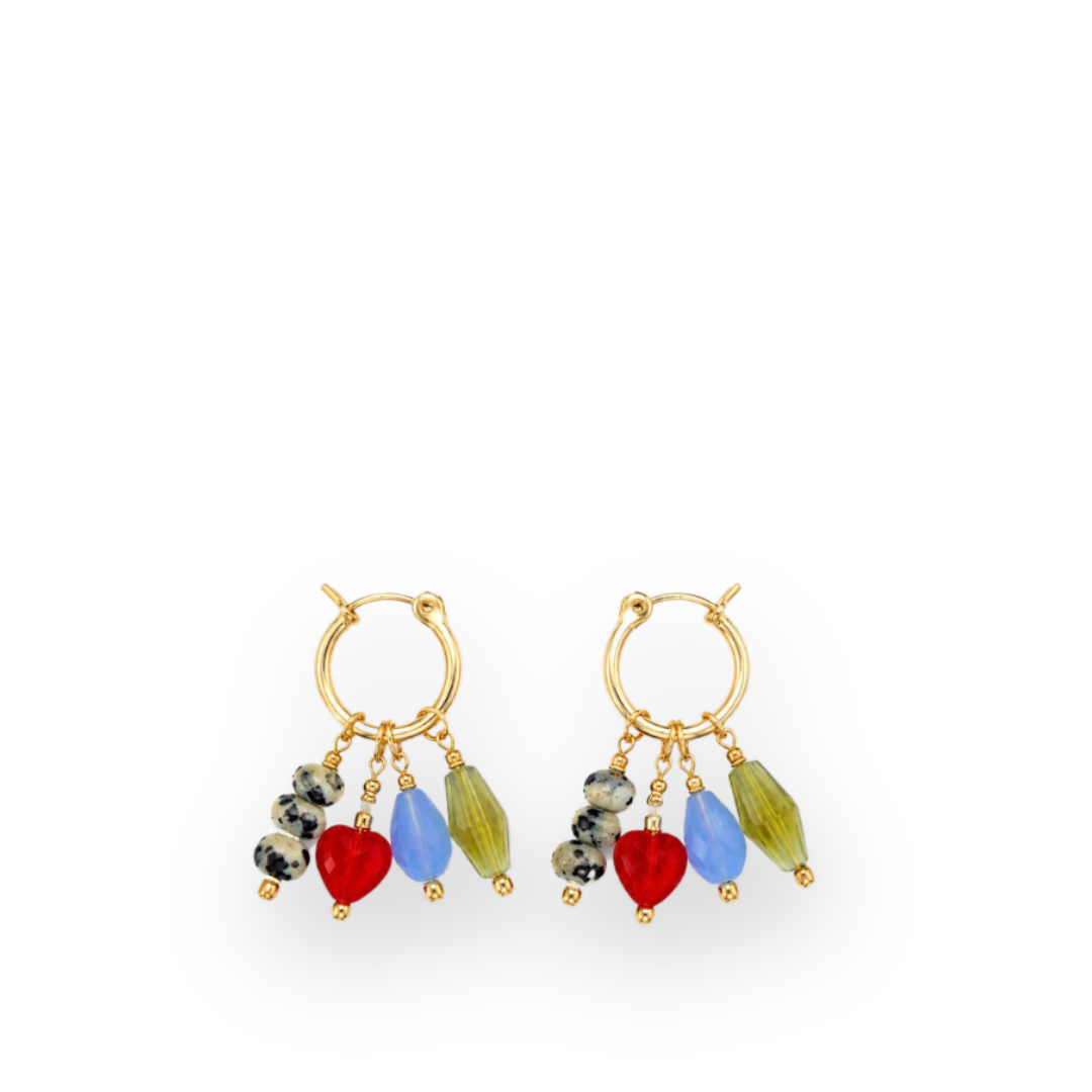 JILL MAKES - ROLLIE BEADED CHARM EARRINGS IN MULTI