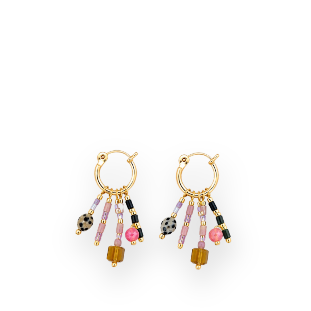 JILL MAKES - STEVIE BEADED CHARM EARRINGS IN MULTI