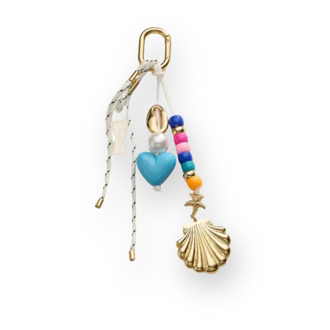 FREM - NAUTICAL BEADED BAG CHARM KEYCHAIN IN MULTI ENAMEL