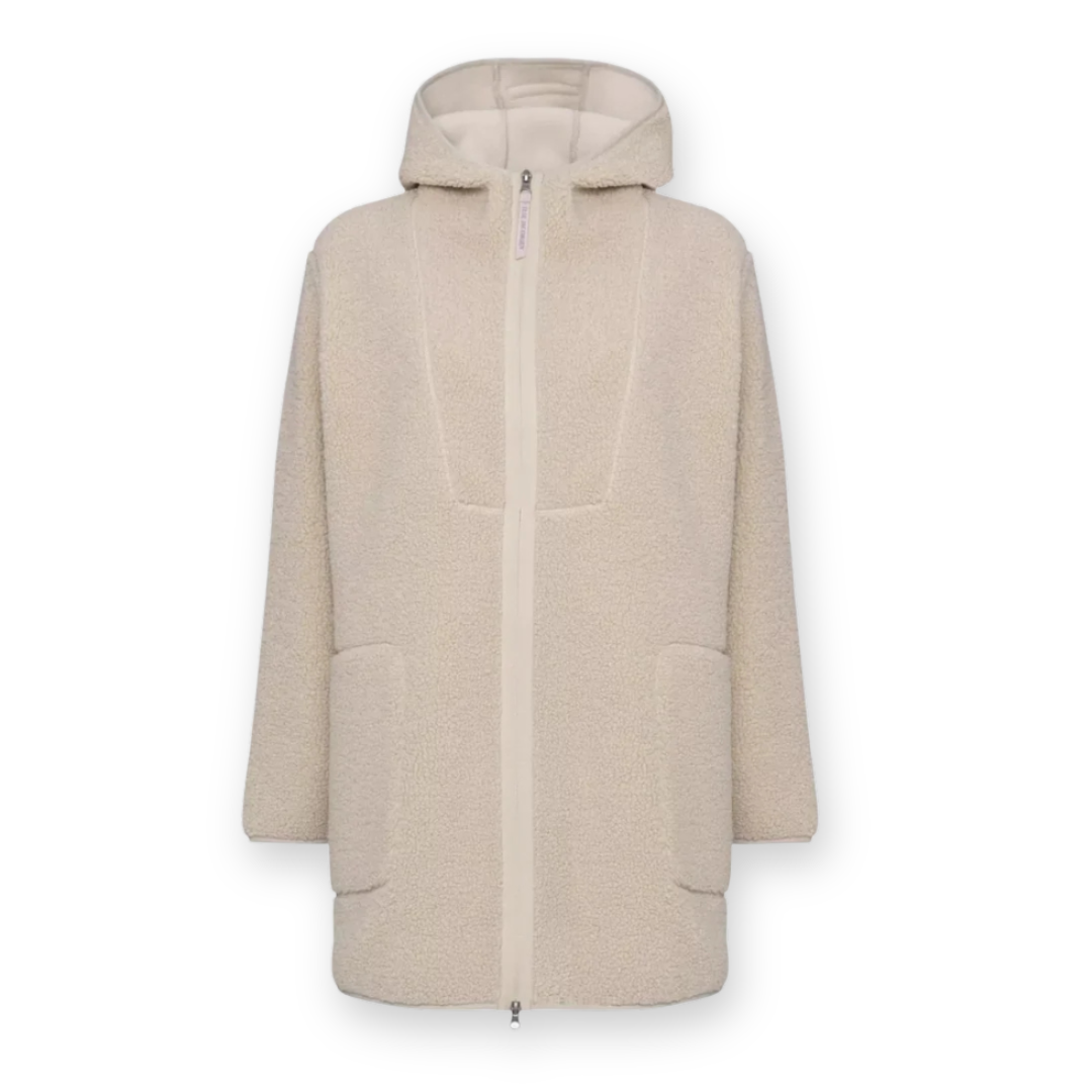 ILSE JACOBSEN - LONG HOODED JACKET BONDEDPILE04 IN KIT FLEECE