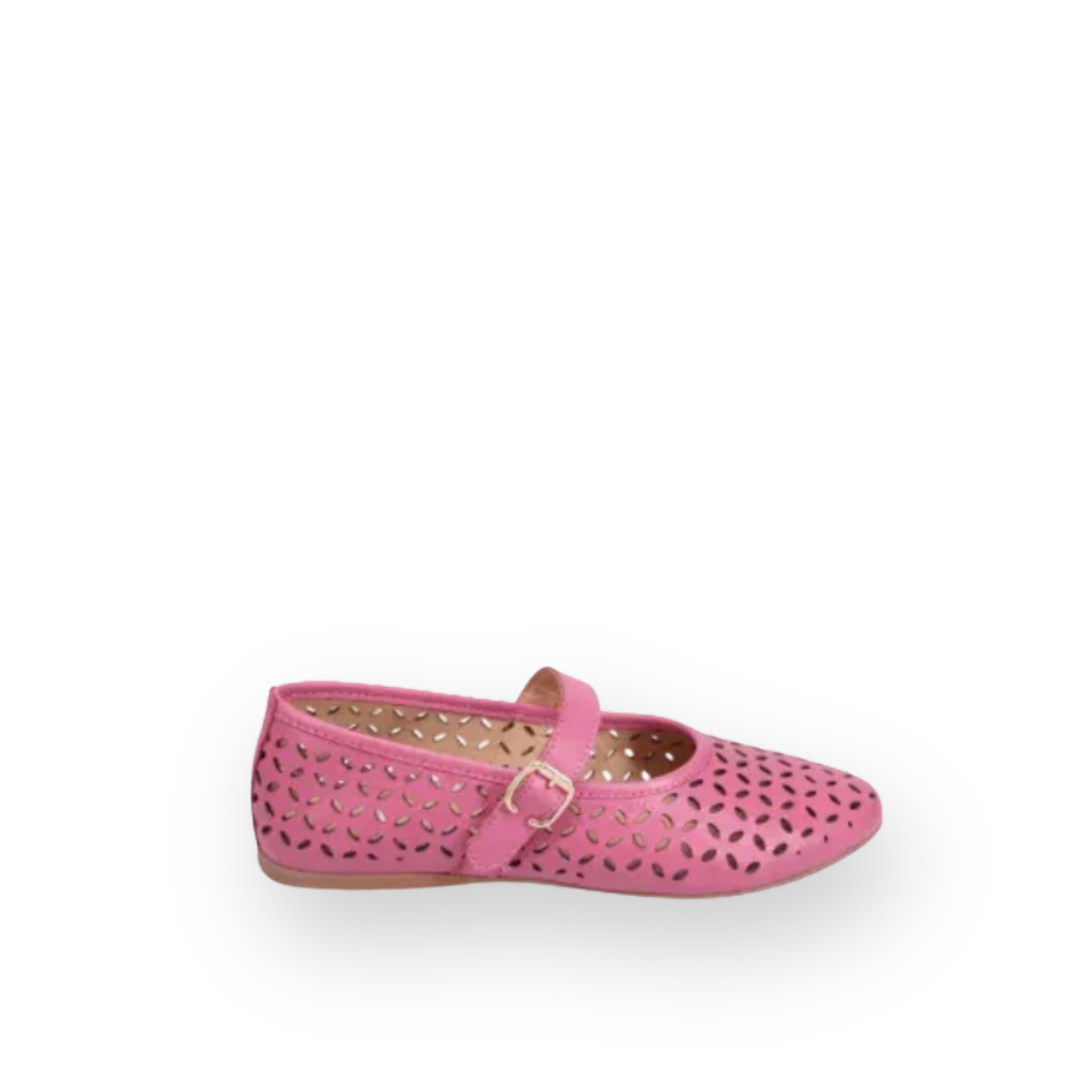 BUENO - KEHLANI MARY-JANE FLAT IN BUBBLEGUM LEATHER
