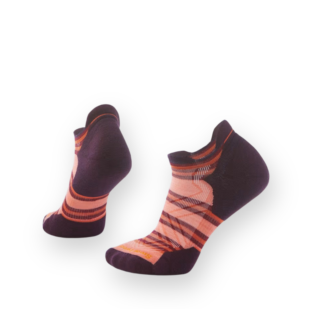 SMARTWOOL - WOMEN'S RUN TARGETED CUSHION STRIPE LOW ANKLE SOCK IN WILD SALMON