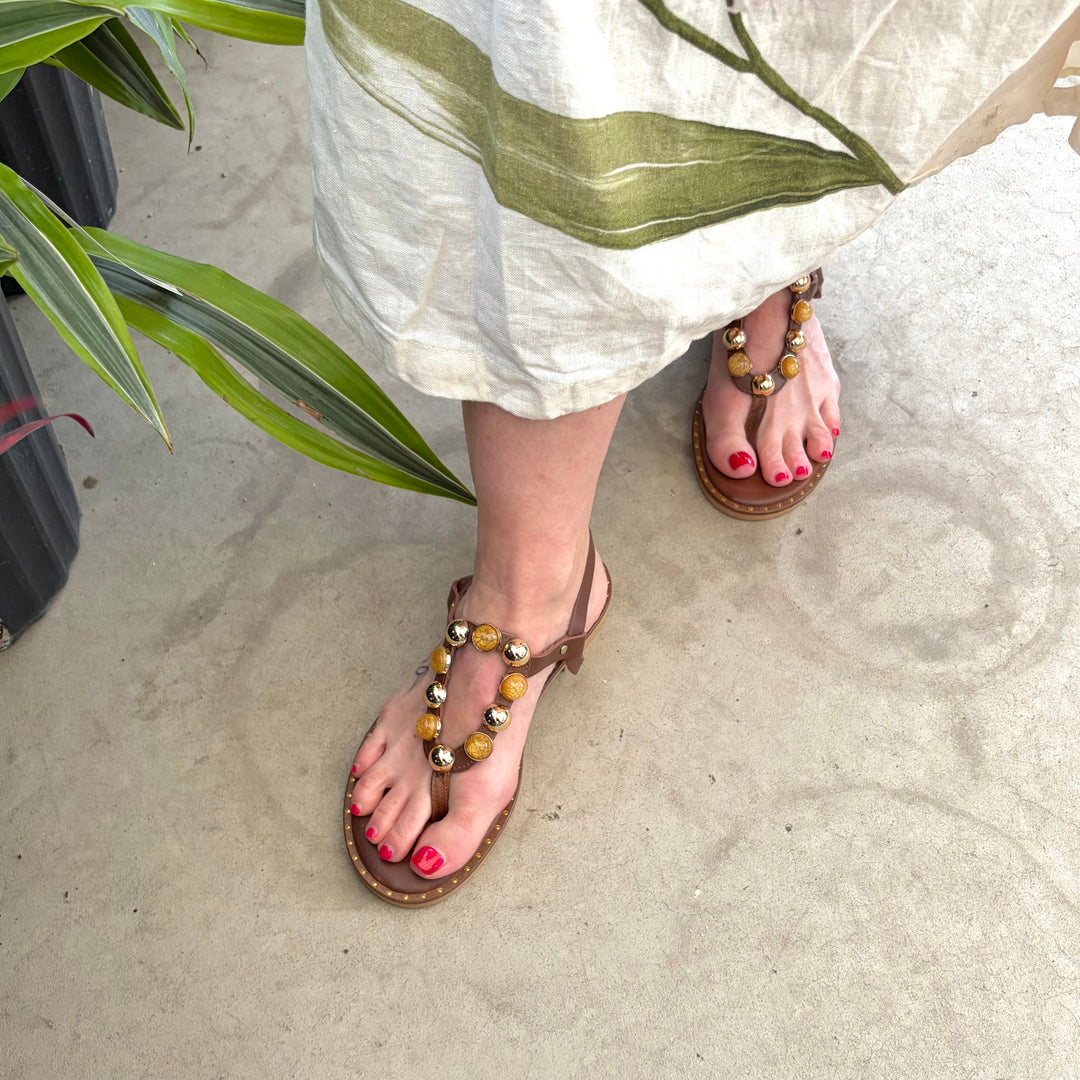 ATELIERS - BLISS SANDAL IN TAN LEATHER