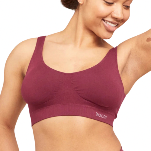 BOODY - PADDED SHAPER CROP BRA IN PLUM