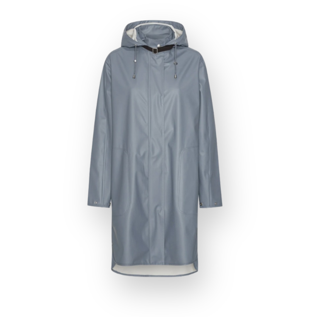 ILSE JACOBSEN - LONG RAIN COAT IN BLUE GREY RAIN71