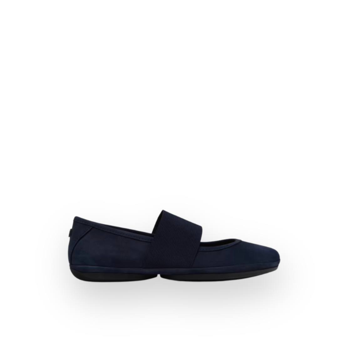 CAMPER - RIGHT NINA FLAT 21595-243 IN BLUE NUBUCK
