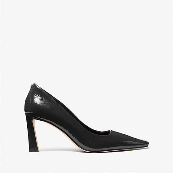 MICHAEL KORS - DARRAH PUNP IN BLACK CRACKLED PATENT