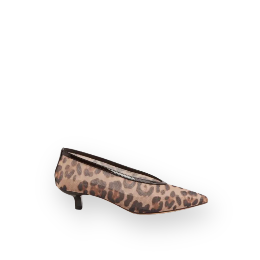 MOLLINI - CIPPESH PUMP IN CHOCOLATE LEOPARD MESH