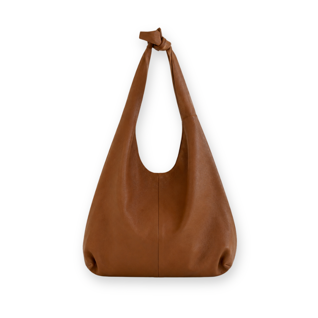 RISA - KNOT TOTE BAG IN TAN LEATHER