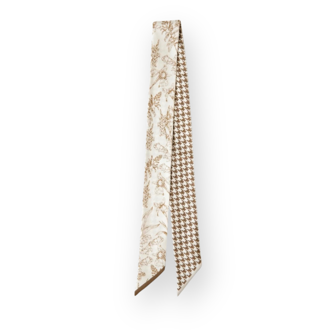 PALM PALM - BRENNA TWILLIE SCARF IN TAN MULTI SILK