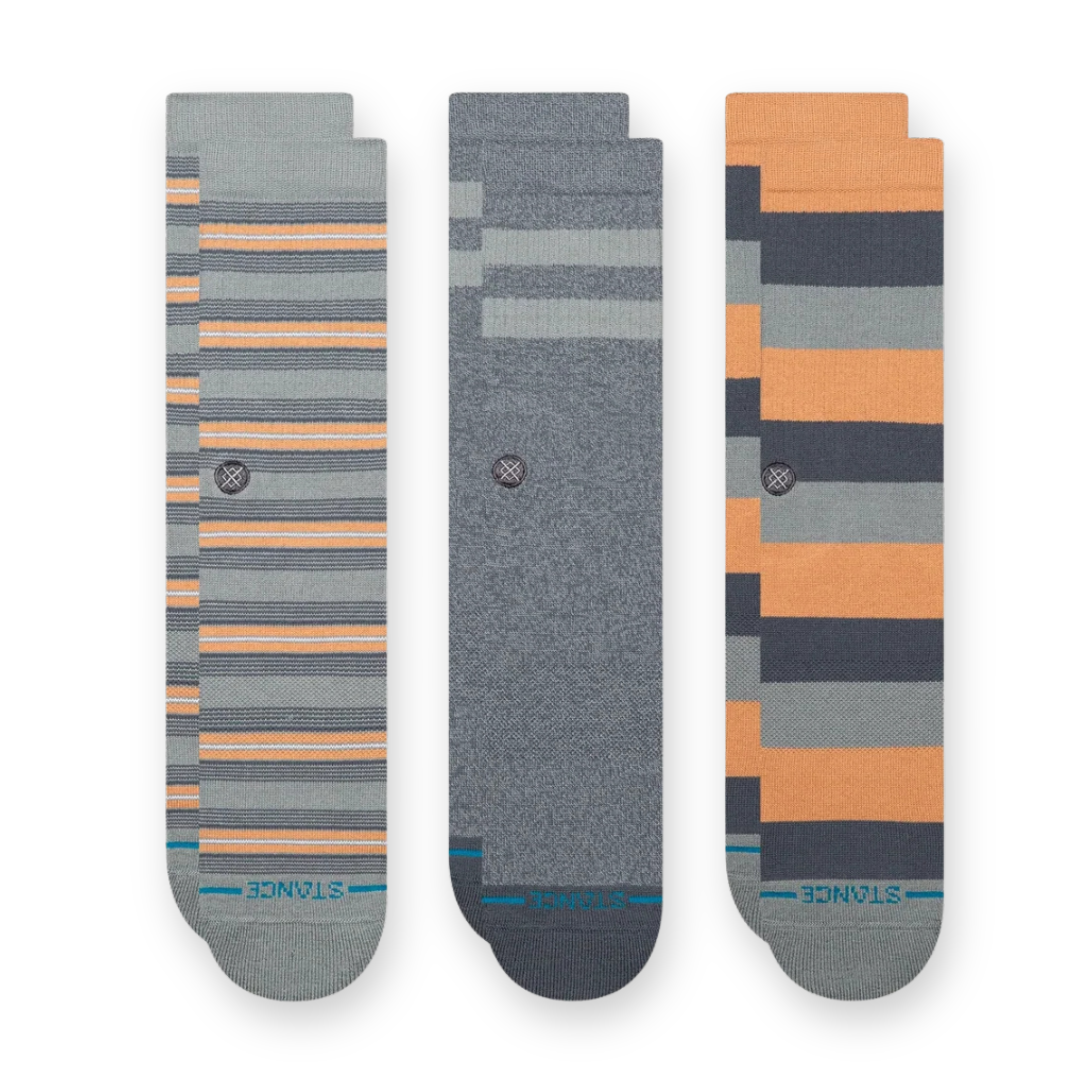 STANCE - SABOT CREW SOCKS IN GREY - 3 PACK