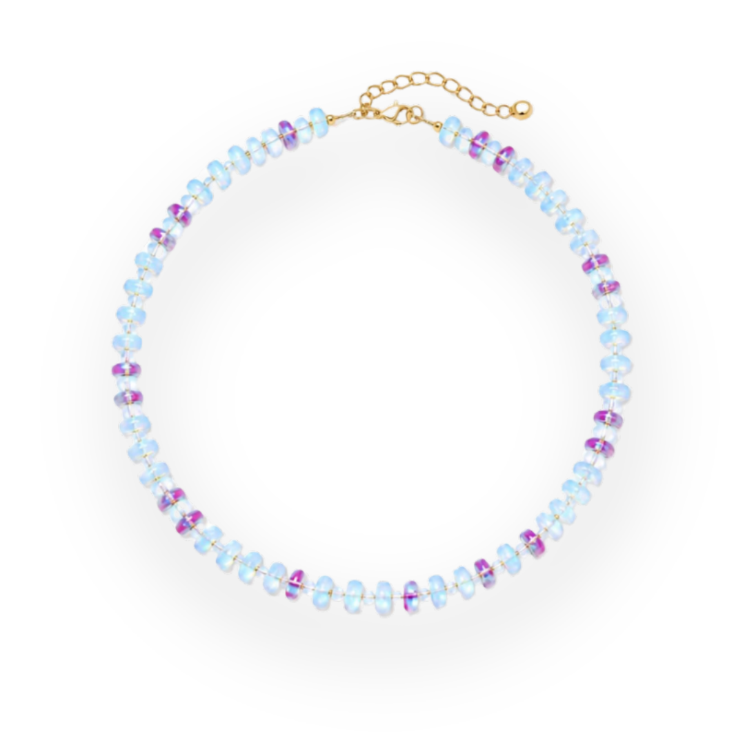 THE SILVER WREN - COASTAL CANDY BEADED NECKLACE IN STONE