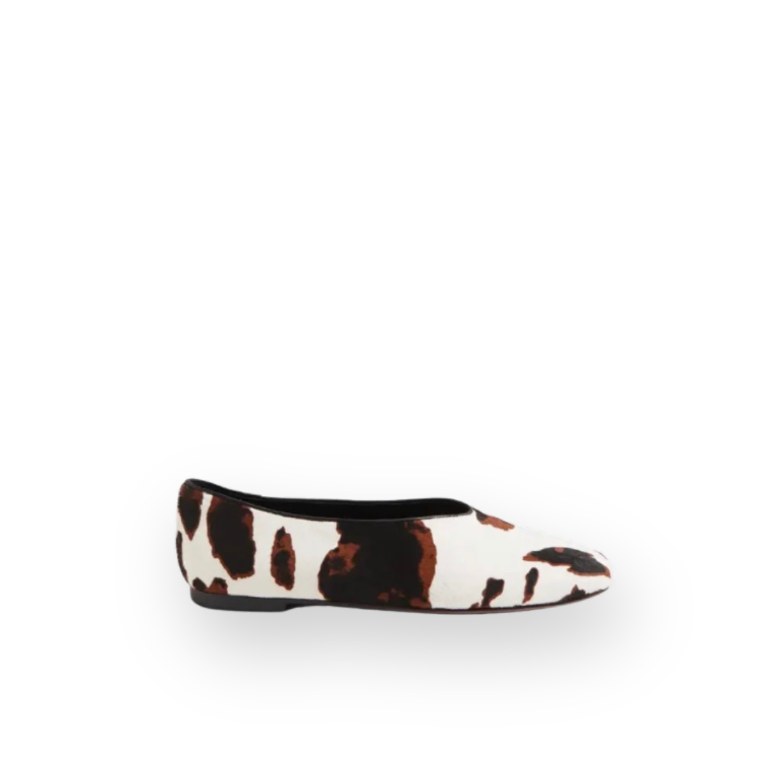 MOLLINI - BEVIRA FLAT IN COW PRINT PONY HAIR
