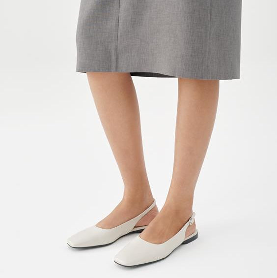 VAGABONG SHOEMARKERS - DELIA BALLET FLAT IN OFF WHITE LEATHER