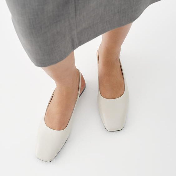 VAGABONG SHOEMARKERS - DELIA BALLET FLAT IN OFF WHITE LEATHER